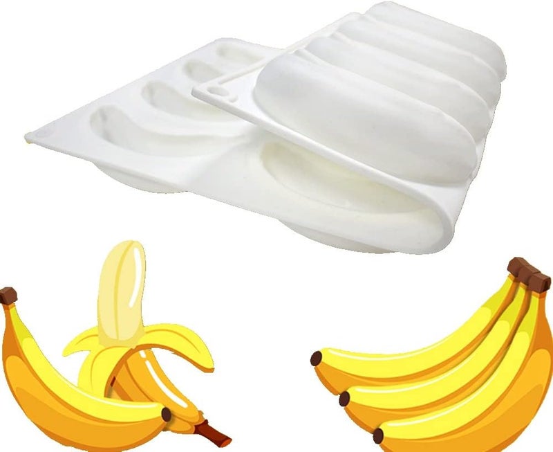 mostsom Silicone Mold Baking Pan Non-Stick Baking Pastry Chocolate Cake Dessert DIY Decoration Tools (Banana R_11.8x6.8x0.08 inch) - Image 4