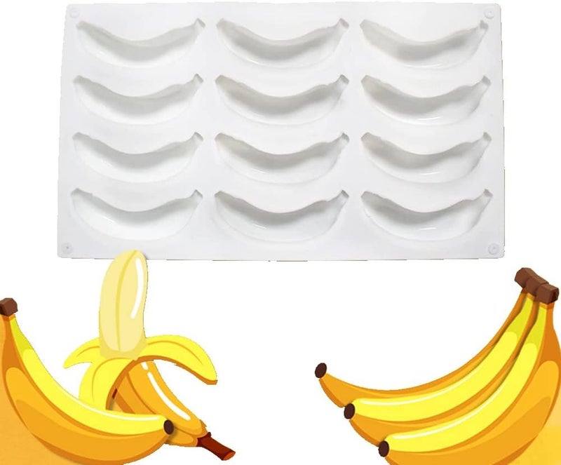 mostsom Silicone Mold Baking Pan Non-Stick Baking Pastry Chocolate Cake Dessert DIY Decoration Tools (Banana R_11.8x6.8x0.08 inch) - Image 1