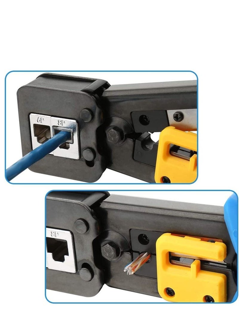 DKURVE™ EZ RJ45 Crimp Tool Pass Through With 50PCS Connectors ,50PCS Covers and Mini Wire Stripper - Image 3
