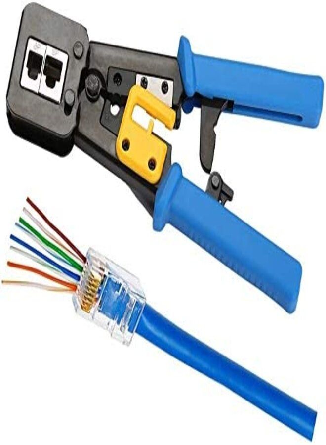 DKURVE™ EZ RJ45 Crimp Tool Pass Through With 50PCS Connectors ,50PCS Covers and Mini Wire Stripper - Image 4
