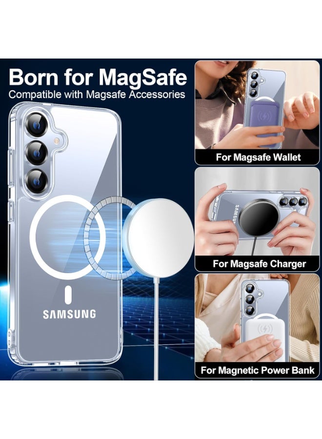 YJS Samsung Galaxy S25 Case Cover Support Wireless Charging Case with Tempered Glass 9D Full Coverage High Responsive Glass for Samsung Galaxy S25 6.2-inch - Image 3