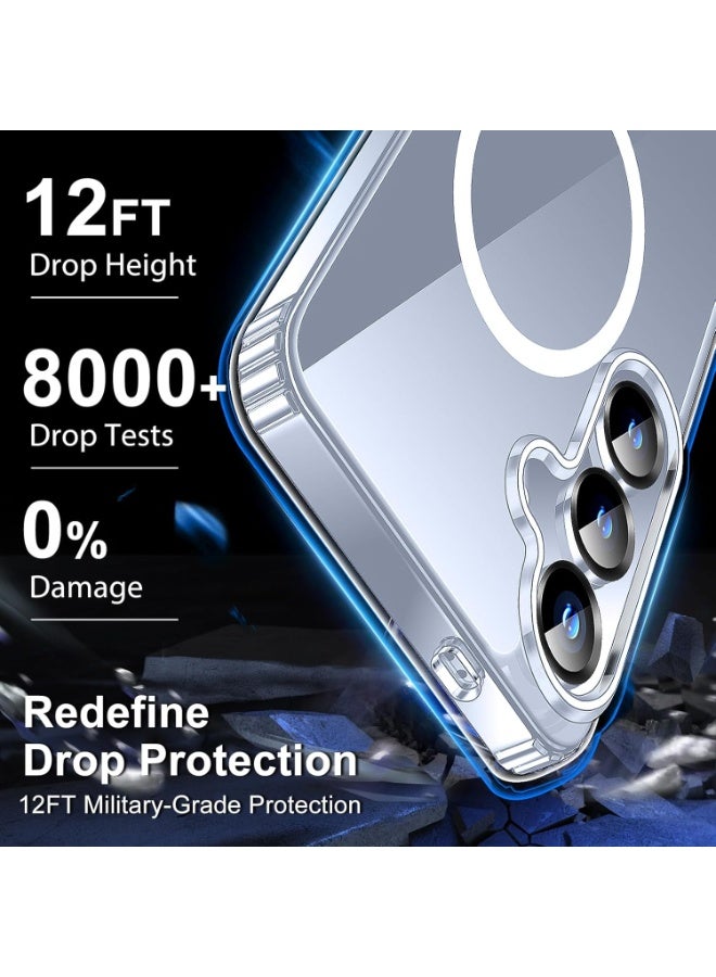 YJS Samsung Galaxy S25 Case Cover Support Wireless Charging Case with Tempered Glass 9D Full Coverage High Responsive Glass for Samsung Galaxy S25 6.2-inch - Image 4