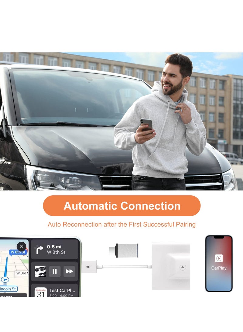 Wireless CarPlay Adapter for iPhone, Wireless Auto Car Adapter, Apple Wireless Carplay Dongle, Plug&Play 5GHz WiFi Online Update - Image 3