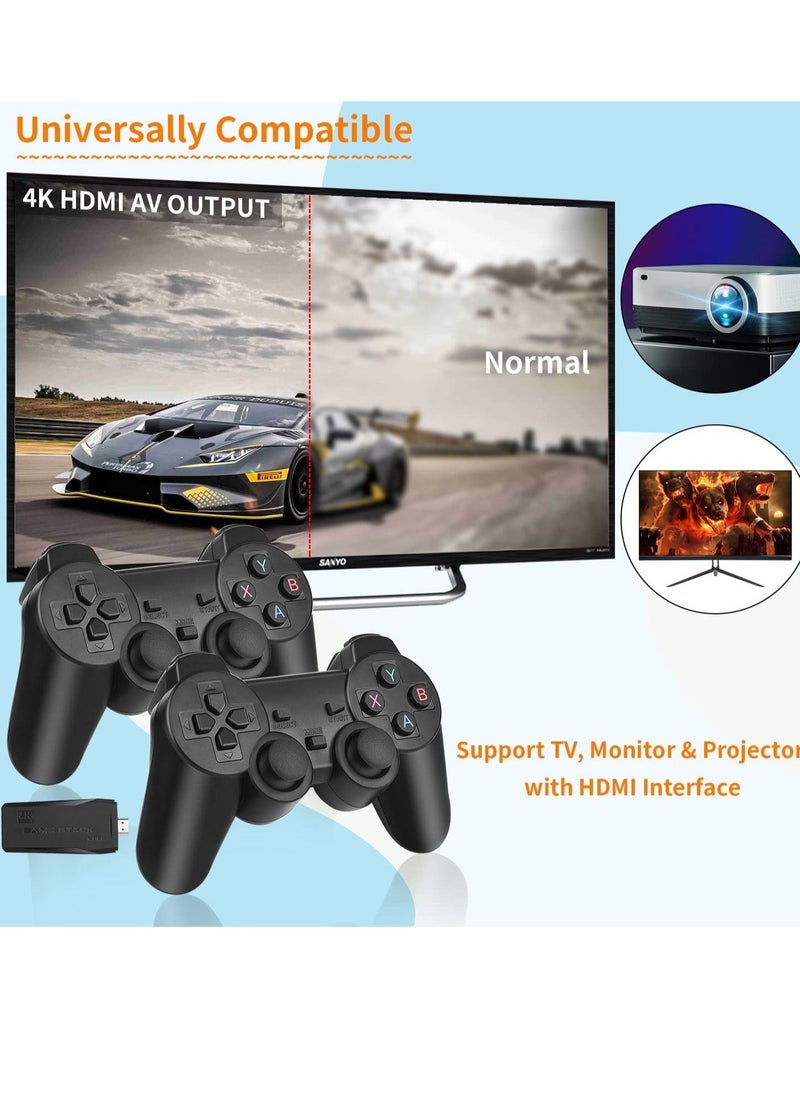 ELTRAZONE - Wireless Retro Game Console, Plug & Play Video TV Game Stick With 10000+ Games Built-in, 9 Emulators, 4K HDMI Output for TV with Dual 2.4G Wireless Controllers - Image 1
