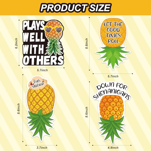 KDIMSY 4 Pcs Upside Down Pineapple Magnet - Pineapple Decor Magnetic Stickers for Cruise Doors, Cabin，Refrigerators, and Cars - Image 2