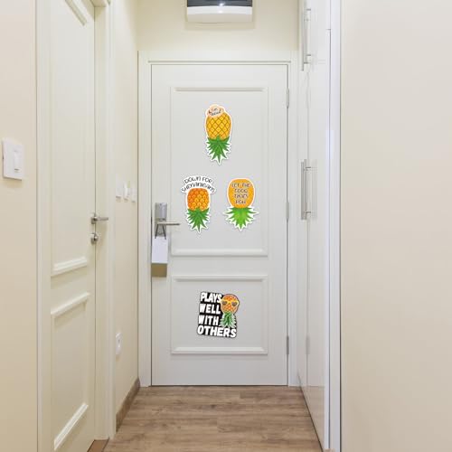 KDIMSY 4 Pcs Upside Down Pineapple Magnet - Pineapple Decor Magnetic Stickers for Cruise Doors, Cabin，Refrigerators, and Cars - Image 3