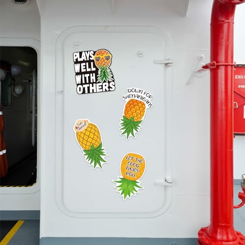 KDIMSY 4 Pcs Upside Down Pineapple Magnet - Pineapple Decor Magnetic Stickers for Cruise Doors, Cabin，Refrigerators, and Cars - Image 5