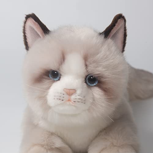 CU-MATE 20 Inch- Gray Ragdoll Cat Plush Stuffed Animal Toys -Realistic Ann Baker Cat Handmade Plush Pet Present Gift with Box - Image 1