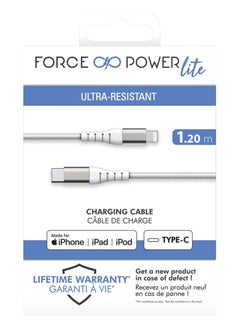 FORCE Force Power Lite USB C/Lightning Reinforced Cable 1.2m  - Image 1