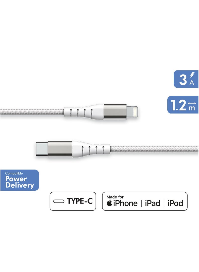 FORCE Force Power Lite USB C/Lightning Reinforced Cable 1.2m  - Image 2