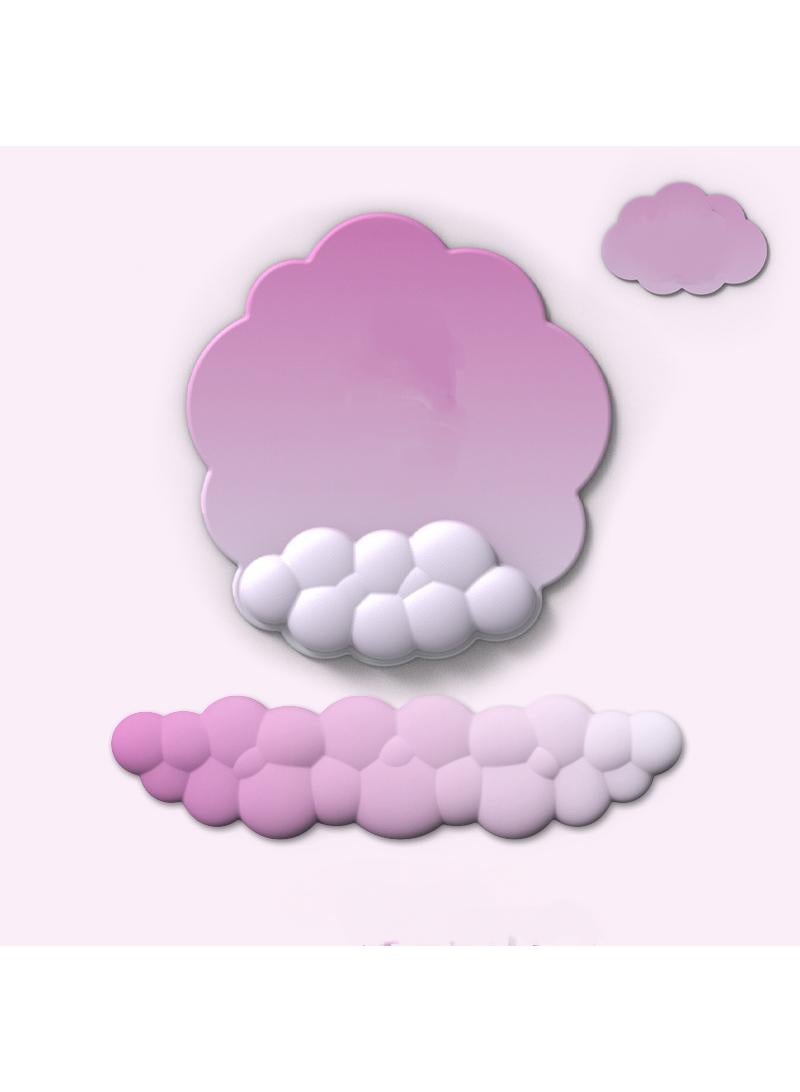 Y&D 3-Piece Office Keyboard Cloud Wrist Rest And High Density Memory Silicone Non Slip Base Mouse Pad - Image 1