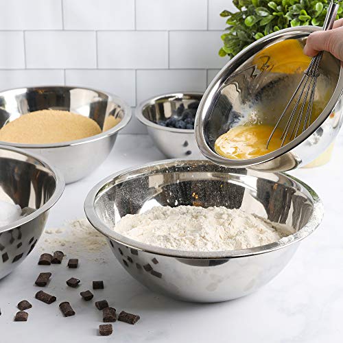 WHYSKO Meal Prep Stainless Steel Mixing Bowl (5-Piece Set) Home, Refrigerator, and Kitchen Food Storage Organizers | Ecofriendly, Heavy Duty, No Lids - Image 5