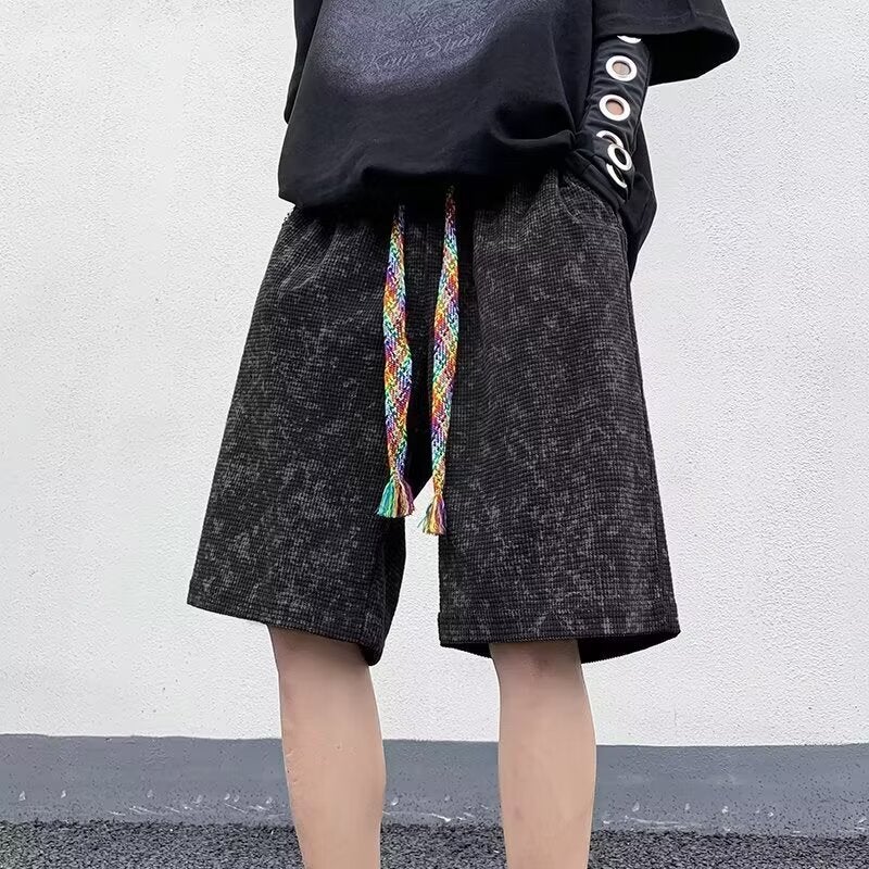 Korean-Style Waffle Summer Outer Shorts Boys Loose Heavy-Weight American-Style High-Street Puppies Handsome Niche Casual Shorts - Image 2