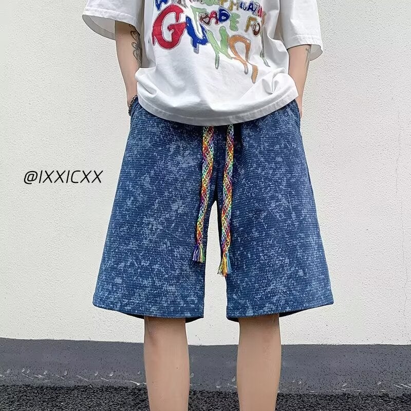 Korean-Style Waffle Summer Outer Shorts Boys Loose Heavy-Weight American-Style High-Street Puppies Handsome Niche Casual Shorts - Image 4