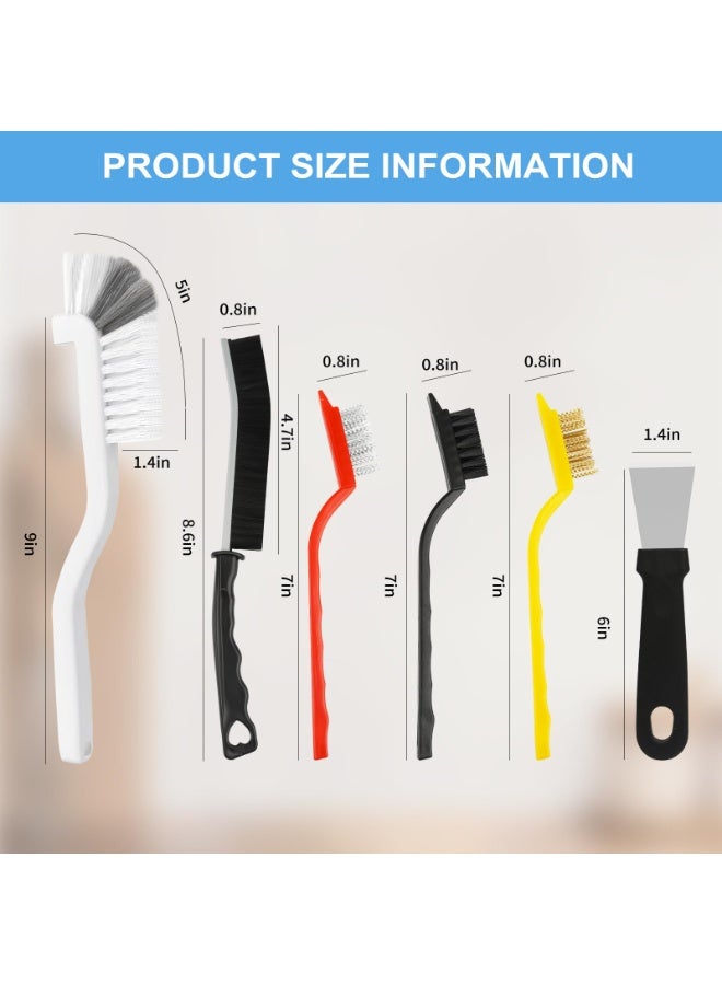 HOMESTAR 11-Piece Crevice Cleaning Brush Set, Includes Scrub Brushes For Kitchen Sink, Bathroom Tile Grout, Stove Gaps, With Dense Bristles & Long Handles , Hanging Holes Design, (23cm) - Image 3