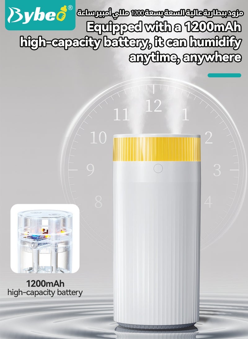 Bybeo 1.25L Ultrasonic Air Humidifier, Baby Humidifier for Bedroom Baby Room with Night Light, Dual Spray Humidifier for Baby Nursery, Cool Mist Air Humidifier or Home, Office & Plant, Auto-Off, Ultra Quiet, Type-C Rechargeable - Image 5