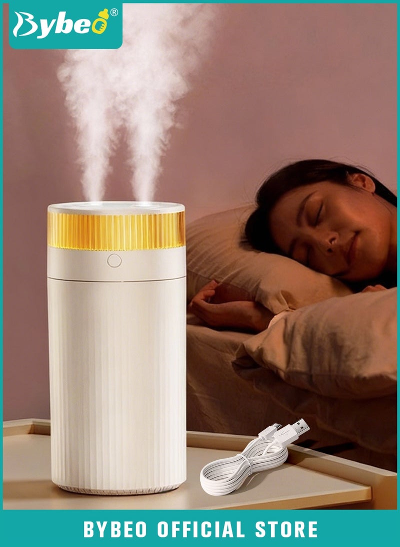 Bybeo 1.25L Ultrasonic Air Humidifier, Baby Humidifier for Bedroom Baby Room with Night Light, Dual Spray Humidifier for Baby Nursery, Cool Mist Air Humidifier or Home, Office & Plant, Auto-Off, Ultra Quiet, Type-C Rechargeable - Image 1