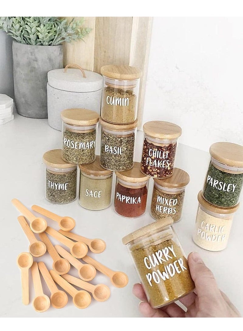 Bukela 10PCS Mini Wooden Spoons Small Bath Salt Spoon Candy Spoon Baby Spoon for Spice Jars Seasoning Honey Coffee - Image 3