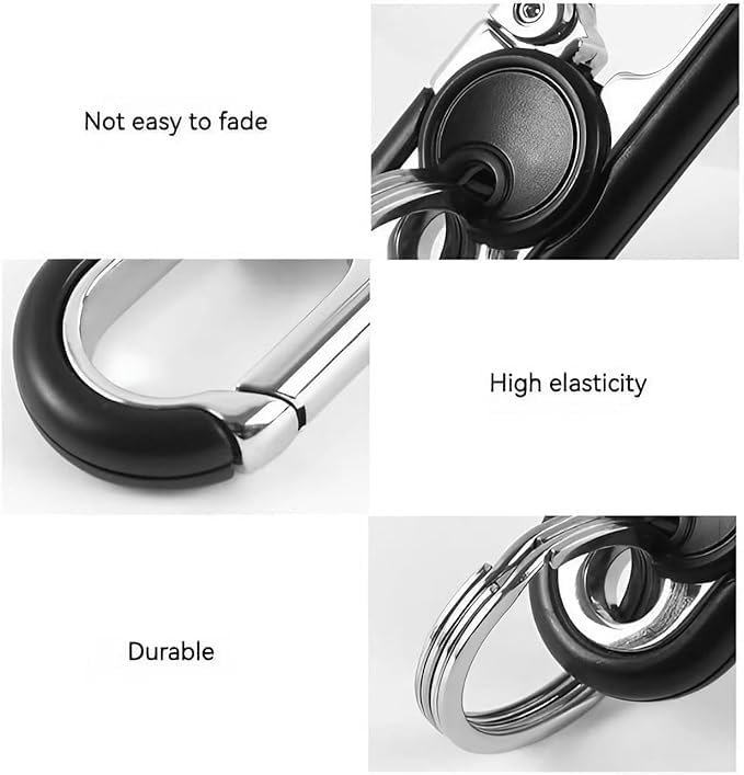 CHRIS GOOD Men's Car Key Chain,3pcs Personalized Creative Stainless Steel Car Keychain for Men, Anti-Loss Heavy Duty Metal Key Ring (Black,Blue,Orange) - Image 4