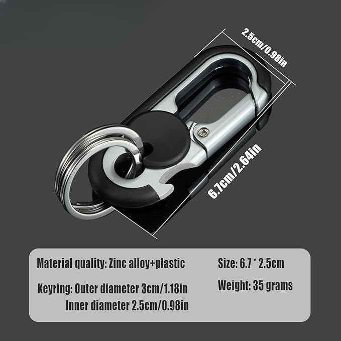 CHRIS GOOD Men's Car Key Chain,3pcs Personalized Creative Stainless Steel Car Keychain for Men, Anti-Loss Heavy Duty Metal Key Ring (Black,Blue,Orange) - Image 3