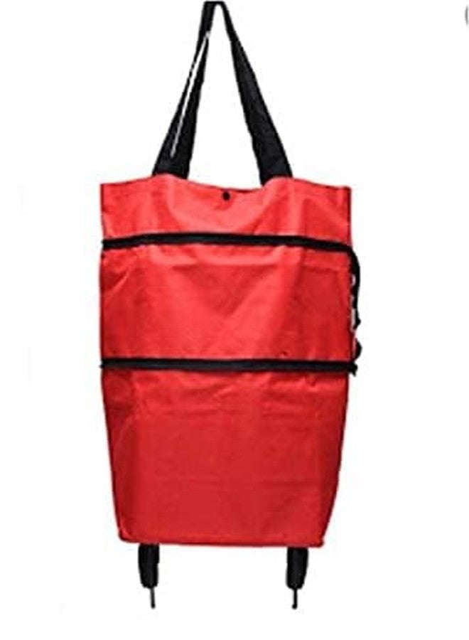 AG E-Com Foldable Shopping Trolley Bag Collapsible Trolley Bags with Wheels Foldable Shopping Cart Reusable Shopping Bags - Image 1