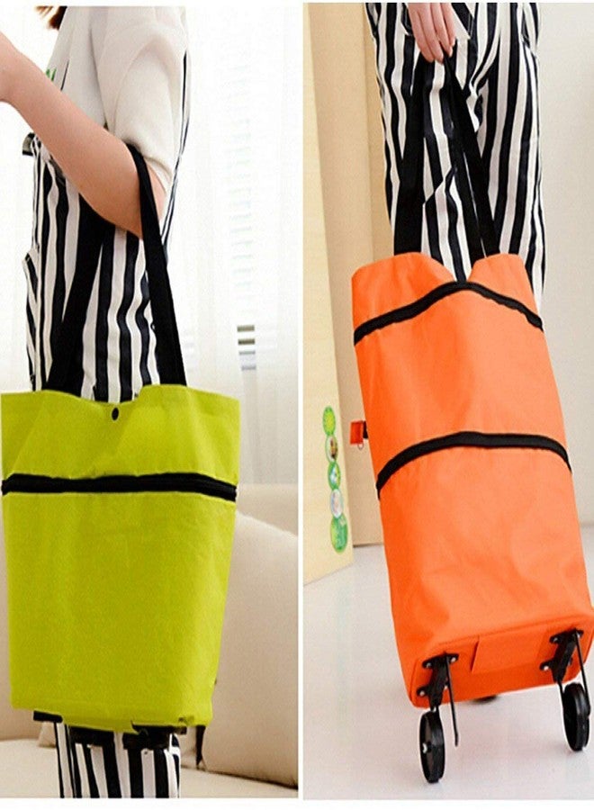 AG E-Com Foldable Shopping Trolley Bag Collapsible Trolley Bags with Wheels Foldable Shopping Cart Reusable Shopping Bags - Image 2
