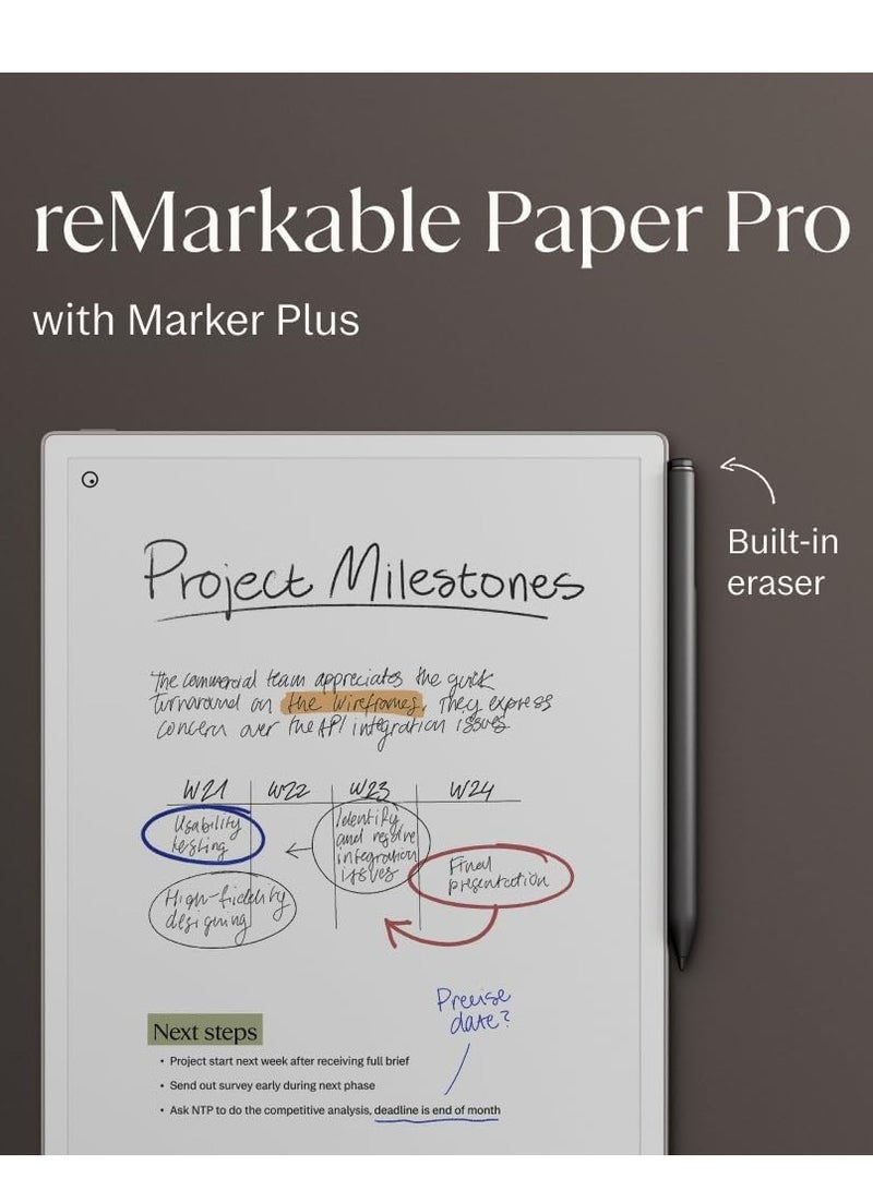 ريماركابل تابلت reMarkable Paper Pro بحجم 11.8 بوصة مع قلم Marker Plus وممحاة - Image 3