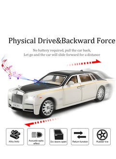 CHE ZHI Exquisite Car Model 1/32 Rolls-Royce Phantom Model Car, Alloy Pull Back Toy Car with Sound and Light for Kids Boy Girl Birthday Gift  - Image 2