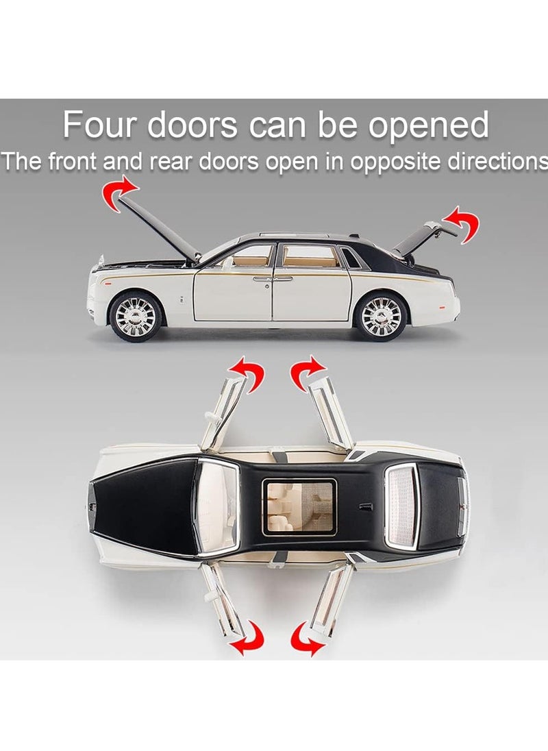 CHE ZHI Exquisite Car Model 1/32 Rolls-Royce Phantom Model Car, Alloy Pull Back Toy Car with Sound and Light for Kids Boy Girl Birthday Gift  - Image 3