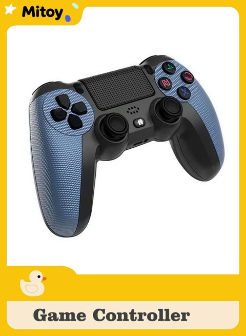 Game Controller, Wireless Controller with Dual Vibration, Clickable Touchpad (Blue)
