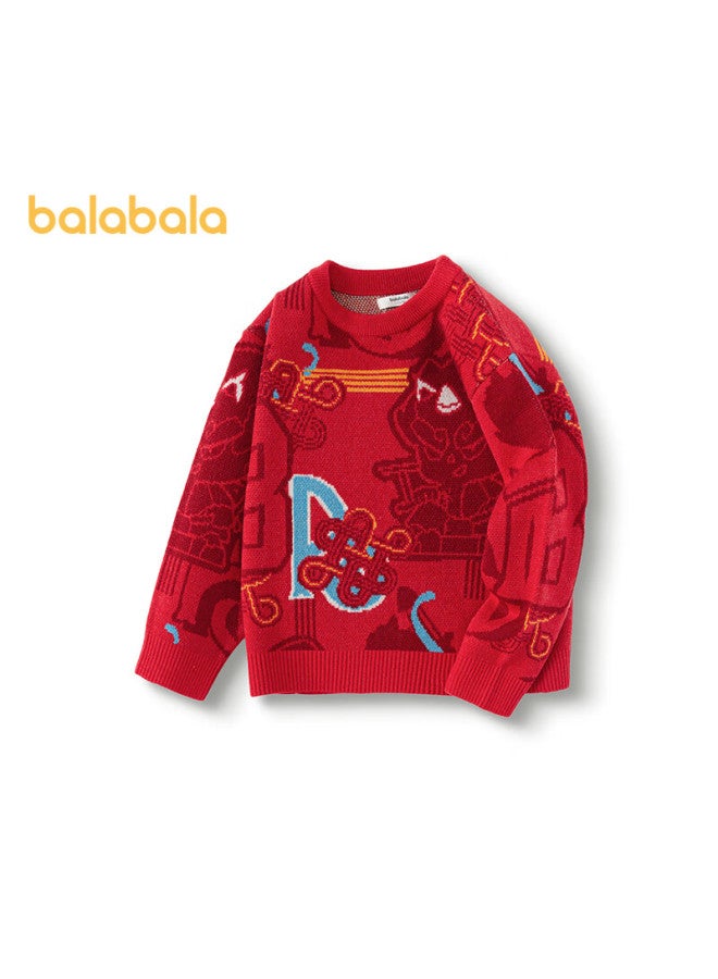 Balabala Kids Sweater Boys Pullover Autumn Winter New Year Cartoon Knitwear Stylish - Image 4