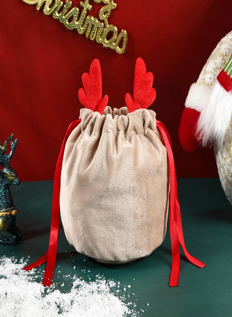 GGOOT 10 Pcs Christmas Drawstring Gift Bags, Christmas Velvet Gift Pouches, Gift Wrapping Bags, Reusable Christmas Candy Snacks Cookies Treat Bags, Goodie Storage Bags for Present,Christmas Party Favors  - Image 2