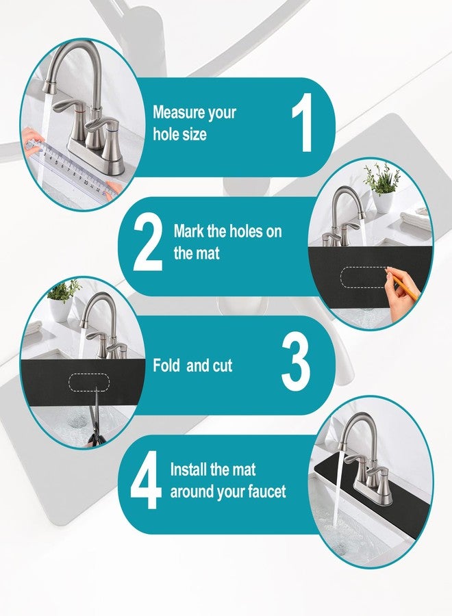 EazziSwitch Customizable Faucet Mat for Kitchen Sink: 29"L x 5.5"W Quick Drying Kitchen Sink Mat & Bathroom Counter Protector - Cut to Fit with 2 or 3 Hole Faucet Design - Extra Long Absorbent Splash Guard - Image 2