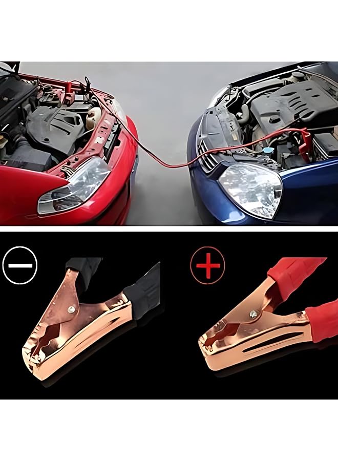 Biki 3000 Amp Heavy-Duty Booster Cable, 7.2 Feet Long – Premium Copper Jump Starter Cables For Cars, Easy-To-Use, Black/Red Design | Booster Cable, Bold Cable Clamps, 3000Amp - Image 3