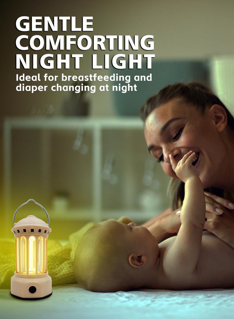 Excefore Poweruck Rechargeable LED Camping Lantern with 3 Adjustable Light Modes, IPX4 Waterproof Lightweight Electric Outdoor Lamp, Portable Lanterns for Power Outages, Beige - Image 5