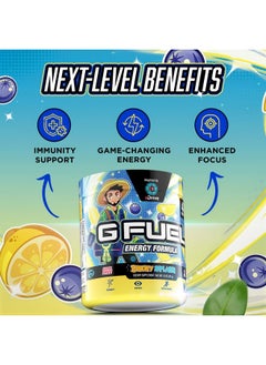 G Fuel G Fuel aDrive Energy Powder, Sugar Free, Clean Caffeine Focus Supplement, Water Mix, Blueberry & Lemonade Flavor, Focus Amino, Vitamin + Antioxidants Blend, aDrive - 9.8 oz (40 Servings)  - Image 3