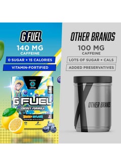 G Fuel G Fuel aDrive Energy Powder, Sugar Free, Clean Caffeine Focus Supplement, Water Mix, Blueberry & Lemonade Flavor, Focus Amino, Vitamin + Antioxidants Blend, aDrive - 9.8 oz (40 Servings)  - Image 5