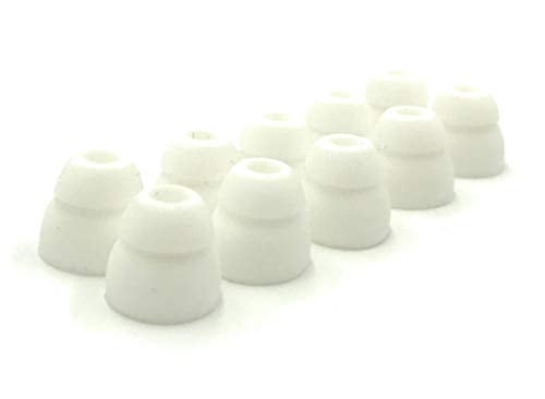 Earbudz 5 Pairs of Double Flange Replacement Earbud Tips fit Powerbeats, LG, Symphonized, iFrogz, Mpow, Skullcandy, Panasonic Headphones (White) - Image 4