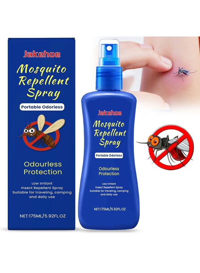 Jakehoe بخاخ طارد للبعوض، طبيعي، خالٍ من DEET، للبق، للاستخدام في المنزل والتخييم والأنشطة الخارجية، حماية لمدة 4 ساعات، طارد حشرات نباتي نباتي خالٍ من DEET، حجمه 175 مل - Image 1