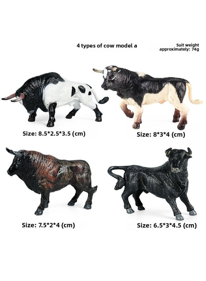 Children's Early Education Simulation Marine Animal Model Dinosaur Toy Birds Insect Sand Table Fleshy Scene Fish Tank Ornaments-Color:JS Mini Calf A [4 Sets]] - Image 1