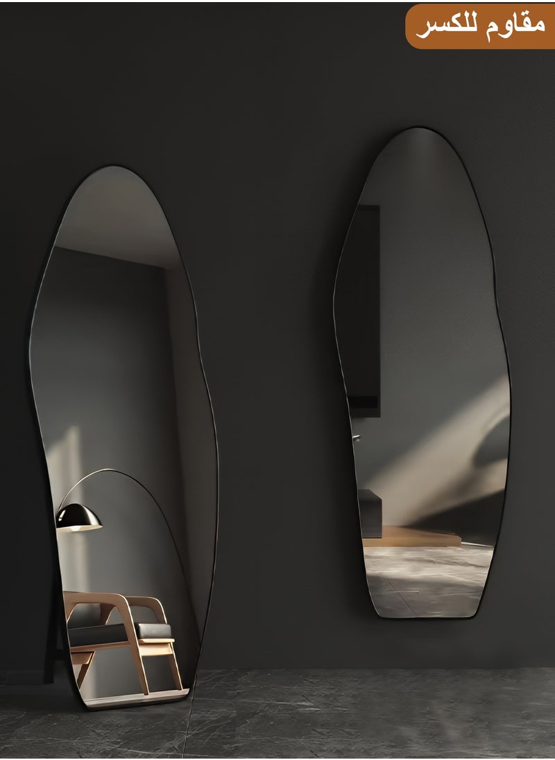 Taimi Full Length Mirror with Black Frame 165x60CM, Floor Mirror with Stand, Wall Mirror for Living Room, Entryway and Bedroom with Tempered Shatterproof Glass  - Image 2