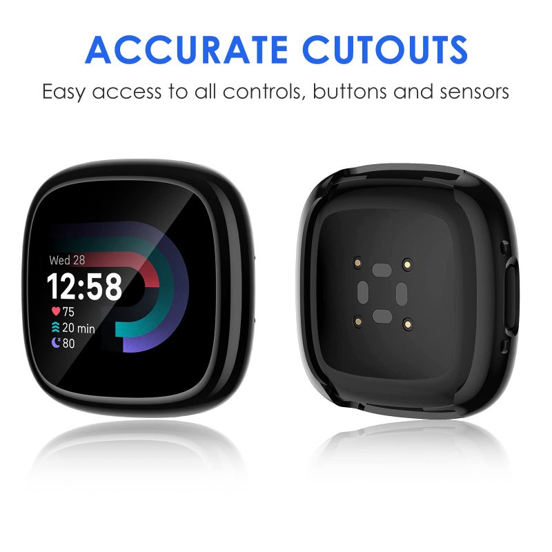 NANW 4-Pack Screen Protector Case Compatible with Fitbit Sense 2/Versa 4, Soft TPU Plated Bumper Full Cover Protective Cases for Versa 4/Sense Smartwatch [Scratch-Proof] - Image 5