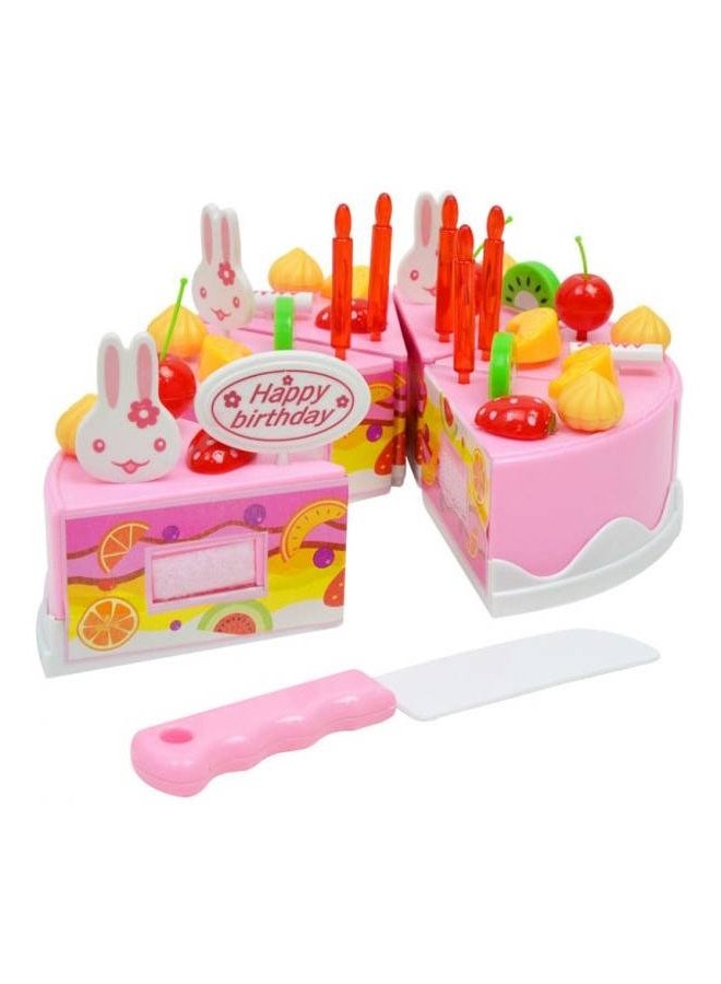 Birthday Cake Cutting Kitchen Pretend Play Set - 38-Piece Toy Cake with Icing & Candles, Safe Velcro 'Cutting' Design & Realistic Accessories - for Kids' Birthday Parties, Role Play - Image 2