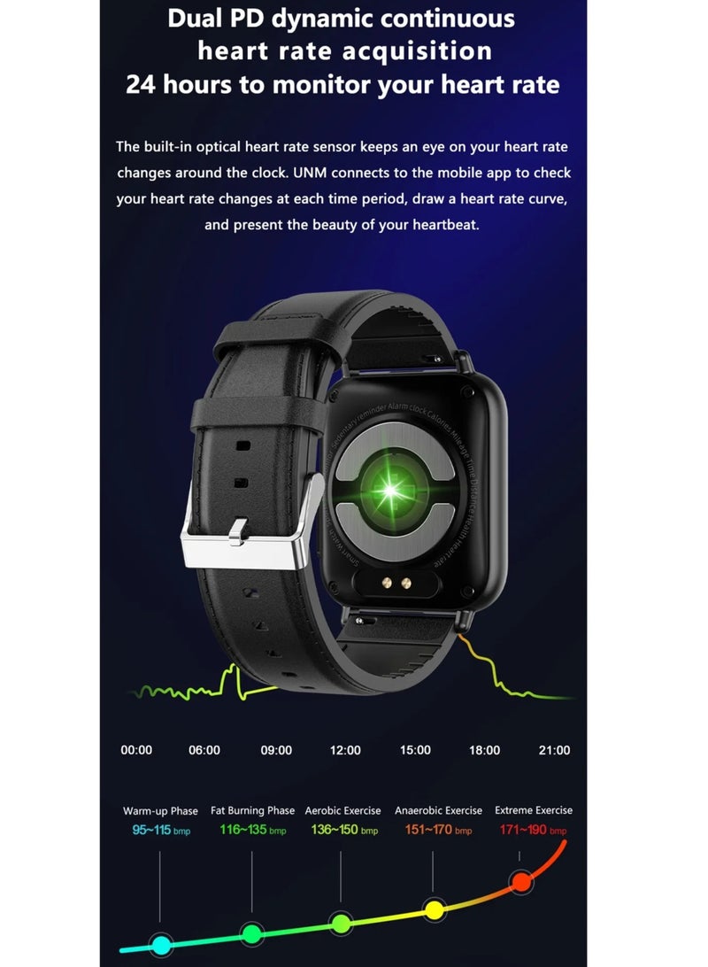 AROAQ Accurate Measure Blood Sugar Smart Watch Men ECG+PPG Heart Rate Blood Oxygen Health Smartwatch Women Sport Watches( Mesh Belt Strap With 1Extra Strap ) - Image 3