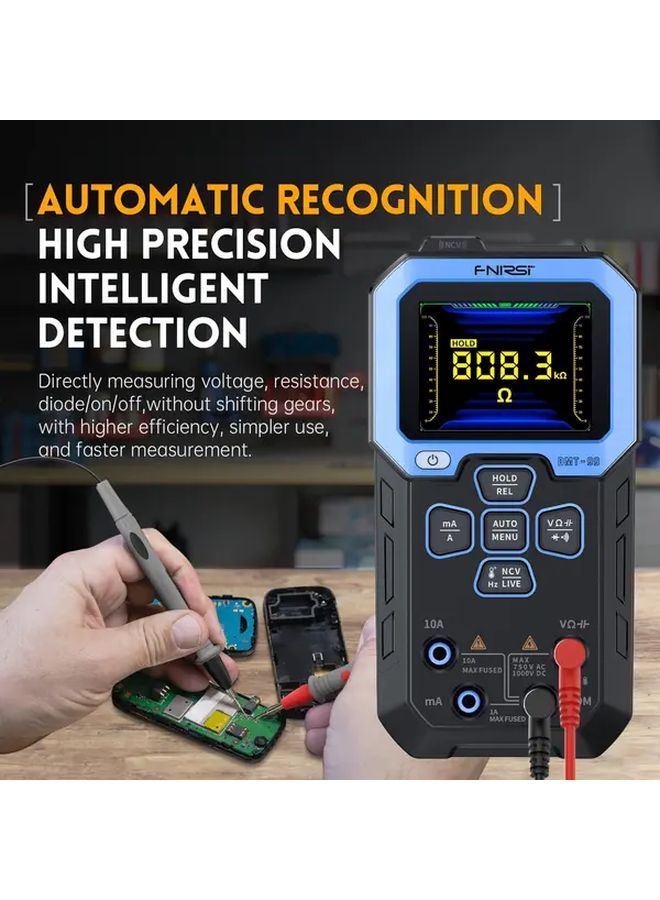 DMT99 مقياس متعدد رقمي 10000 قيمة قيمة جذر متوسط تربية حقيقية تيار متردد تيار مستمر أوتوماتيكي شاشة ملونة عالية الوضوح من نوع TFT - Image 5