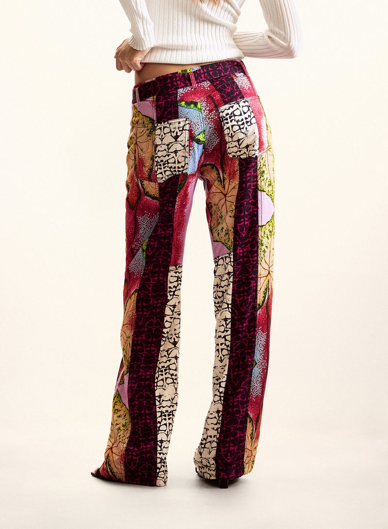 DESIGUAL Straight, Flowing Trousers With Elastic Waistband Adjustable Belt - Image 2