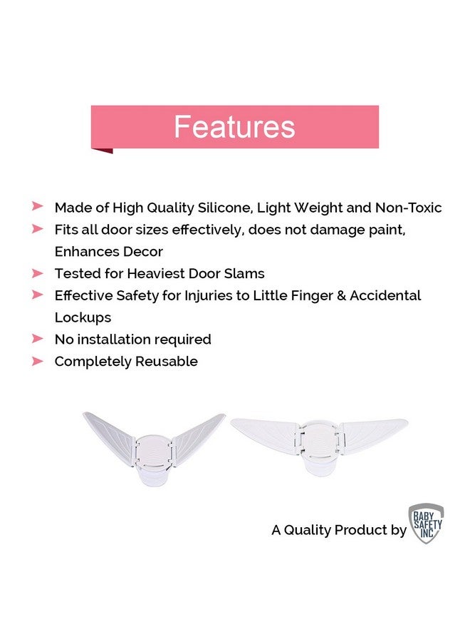 Safe-O-Kid ® - Pack Of 1 Fit-All, Sturdy, Butterfly Shaped Sliding Door/Window Lock White - Image 2