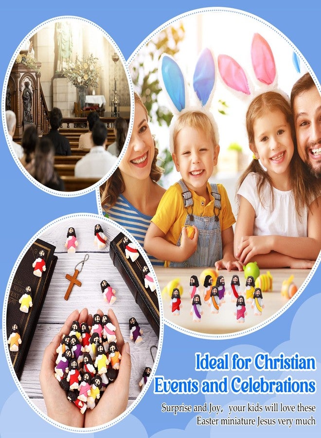 Bememo 50 Pcs Little Jesus Figures Jesus Toys Figurines to Hide and Seek Religious Party Favors for Church Sunday School Easter Egg Stuffers(Bright Colors) - Image 4