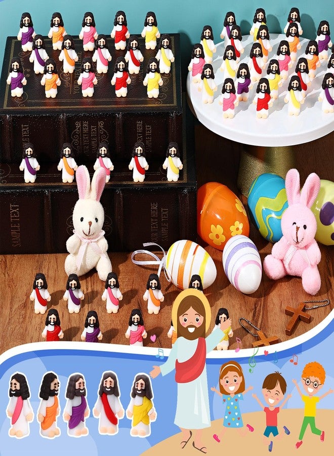 Bememo 50 Pcs Little Jesus Figures Jesus Toys Figurines to Hide and Seek Religious Party Favors for Church Sunday School Easter Egg Stuffers(Bright Colors) - Image 3