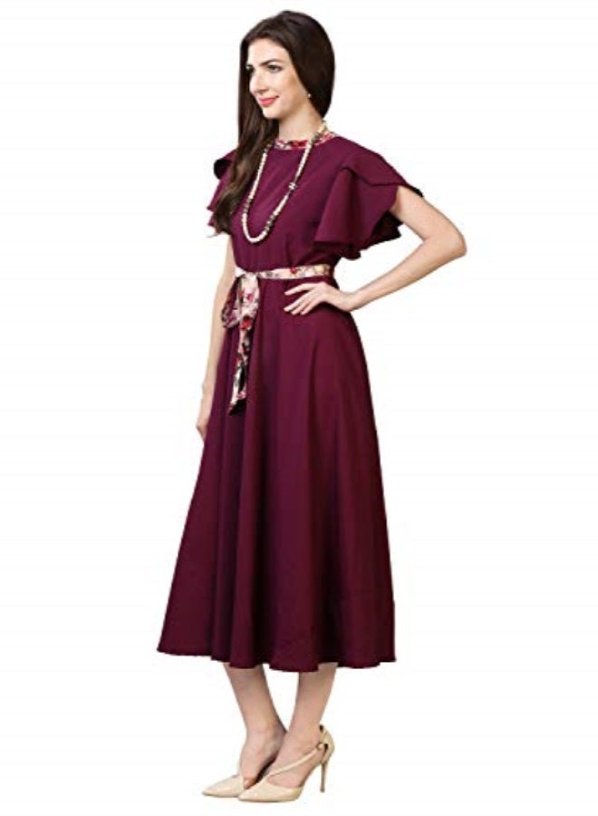 Oomph! فستان ماكسي نسائي من الكريب بتصميم حرف A من OOMPH! - Image 2